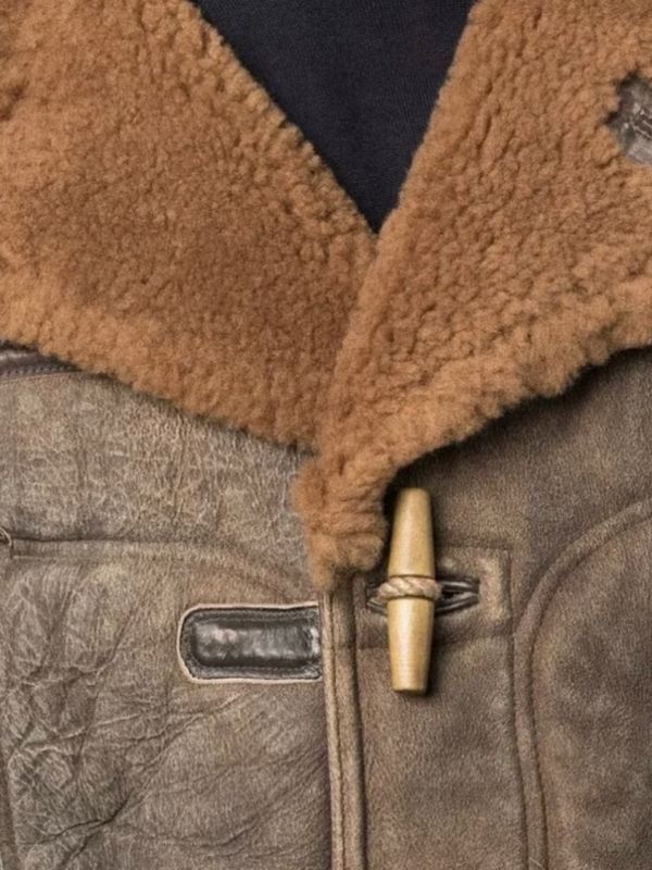 1920s Battle Military Aviator Vintage Distressed Shearling
