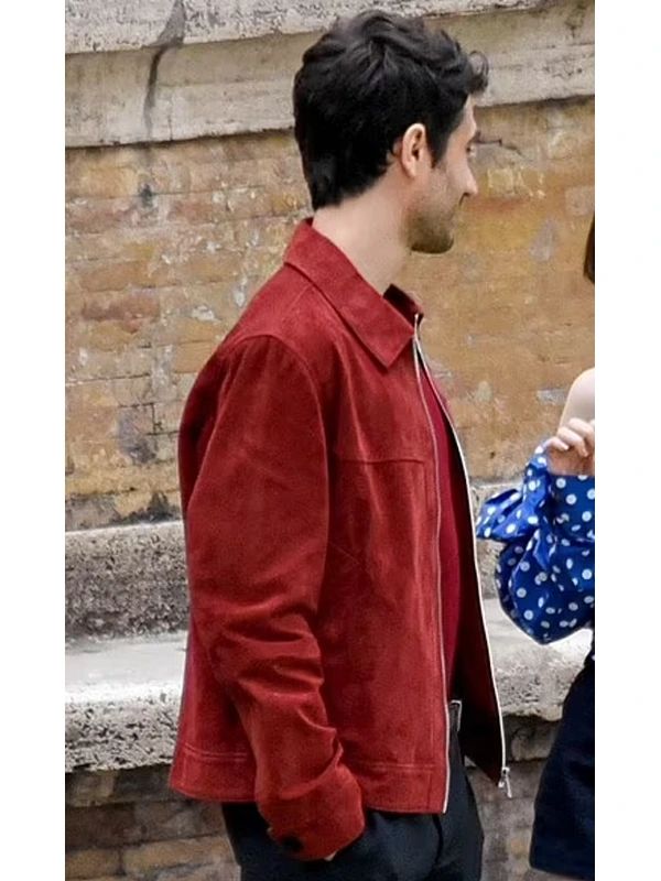 Red suede jacket mens hotsell