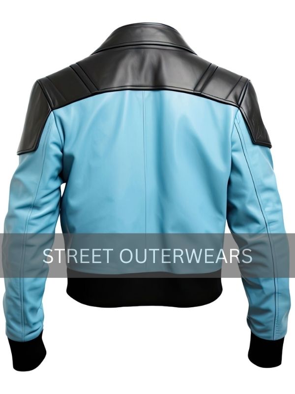 Sky blue leather jacket mens hotsell